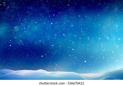 Nền mùa đông Giáng sinh với tuyết và bokeh mờ. Giáng sinh vui vẻ và thiệp chúc mừng năm mới hạnh phúc với không gian sao chép.