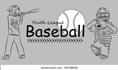 Baseball club badge on the chalkboard. Vector illustration