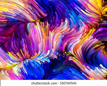 Serie de pintura digital. Remolinos de pinceladas fractales sobre el tema de la creatividad y el arte.