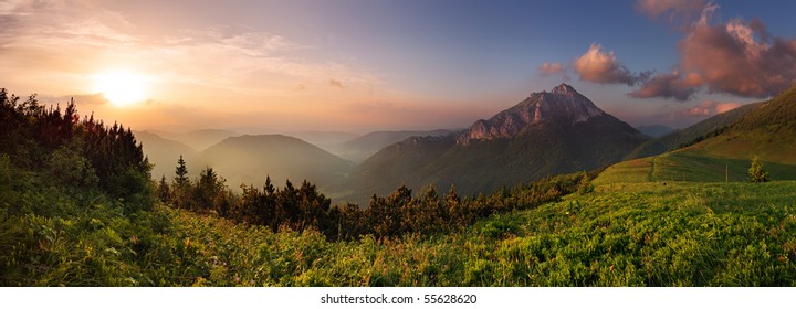 Pico Roszutec al atardecer - montaña Fatra de Eslovaquia