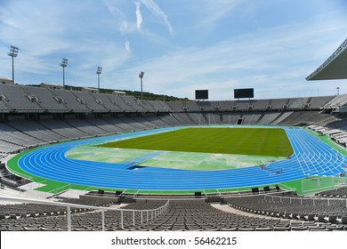The empty barcelona olympic stadium