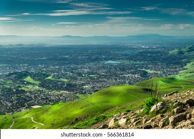 Uitzicht op Silicon Valley vanaf Mission Peak Hill