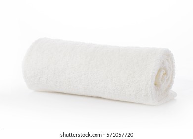 Witte handdoek op een witte achtergrond / witte handdoek op een witte achtergrond / Nadale
