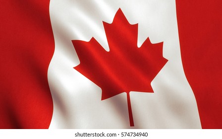 Canada vlag achtergrond met doek textuur.