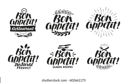 Bon appetit on white background Royalty Free Vector Image