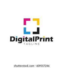 Premium Vector | Digital print logo design template using paper icon