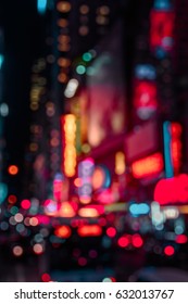 Abstraktno ozadje New York noč, neonske luči