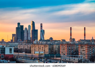 日没のモスクワ市