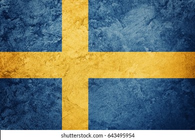 Grunge Zweden vlag. Zweden vlag met grunge textuur.