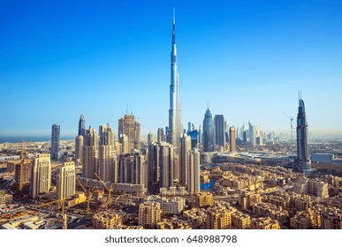 Beautiful luxury Dubai downtown at the sunrise,Dubai,United Arab Emirates