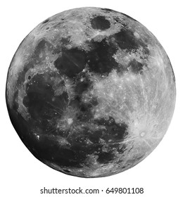 Bulan Purnama diisolasi dengan latar belakang putih