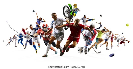 Enorme multi-sport collage voetbal basketbal voetbal hockey honkbal boksen etc
