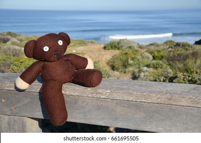 Teddybär am Strand, im Urlaub, Australien, Addis Point, Aussicht