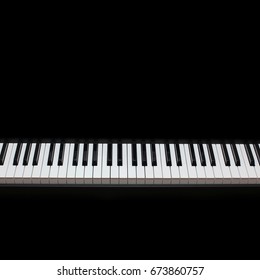 Touches de piano isolées sur fond noir