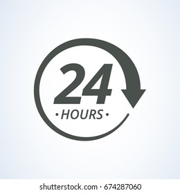 We Are Open 24 hours Logo Vector (.EPS) Free Download