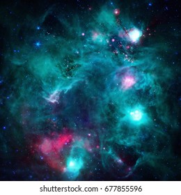 Infracrvena slika maglice Glava majmuna, NGC 2174, viđena svemirskim teleskopom Spitzer. NGC 2174 je emisijska maglica koja se nalazi u zviježđu Orion. Elementi ove slike koju je izradila NASA.