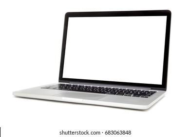 Moderne laptop geïsoleerd op de witte achtergrond