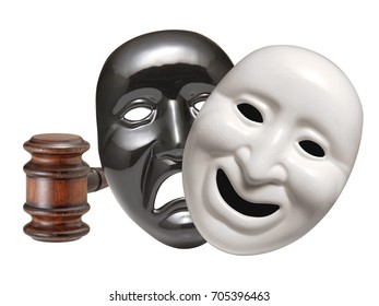 Houten hamer en masker.