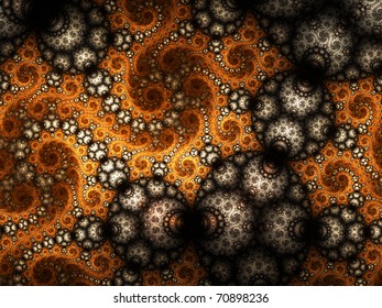 Warm orange detailed fractal artwork