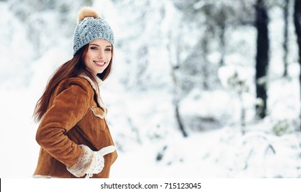 Fashion young woman in the winter time