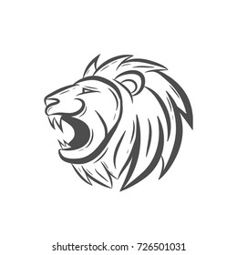 Lion Line Art Profile Logo Vector (.AI) Free Download