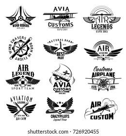 Avia company logo badge or game icon Royalty Free Vector