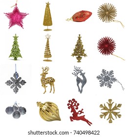 Colección de artículos de decoración navideña