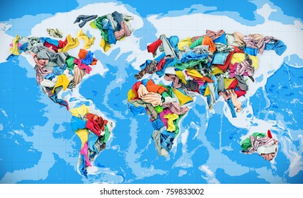 Clothing in the form of a world map