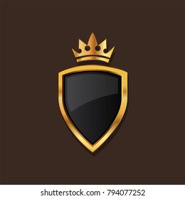 Download Black Shield With A Golden Frame And A Ribbon For Your - Black Gold  Shield Logo Png PNG Image with No Background - PNGkey.com