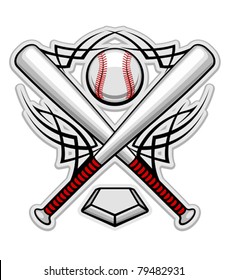 Premium Vector, Red and black baseball logo