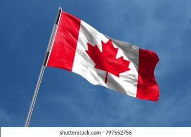Canadese vlag zwaaien