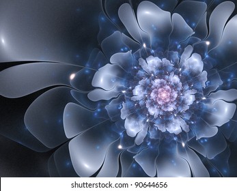 Digital fractal flowers 4K wallpaper download