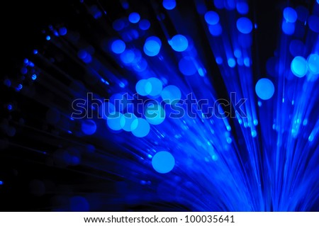 abstract light of fiber-optics on black background