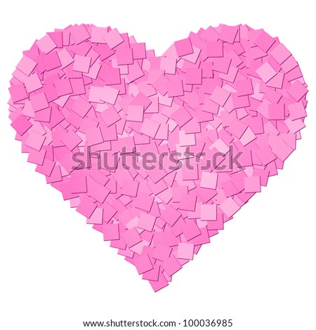 The pink canvas texture heart shape