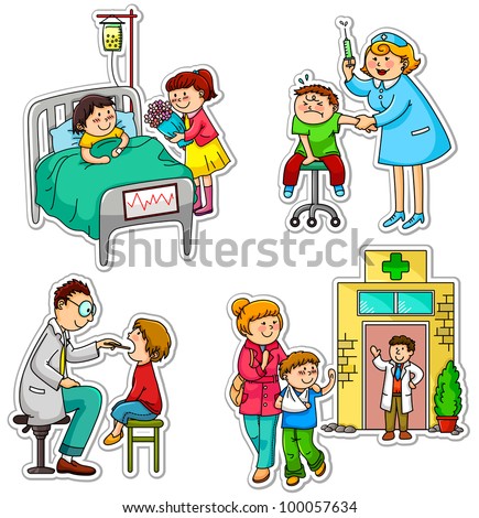 children in different situations related to health and medicine