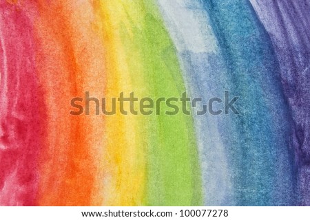 Abstract watercolor rainbow colors background Royalty-Free Stock Photo #100077278