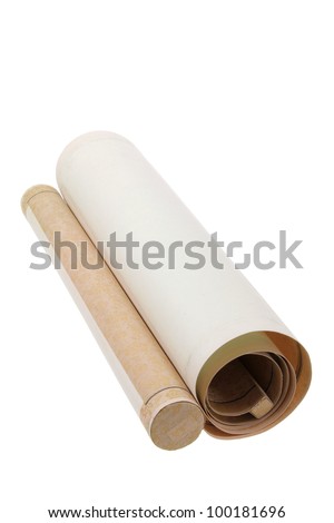 Chinese Scroll on White Background