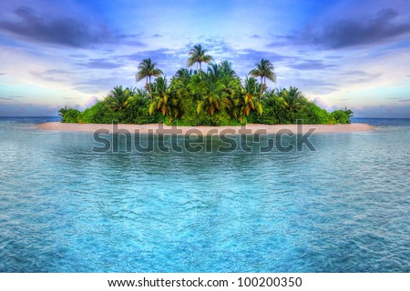 Tropical island of Maldives Royalty-Free Stock Photo #100200350