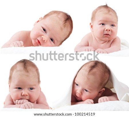 Collection of various situations of a baby boy.  Newborn baby.  1 month baby.   picture of a newborn baby.