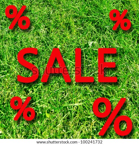 Sale collection - grass as background