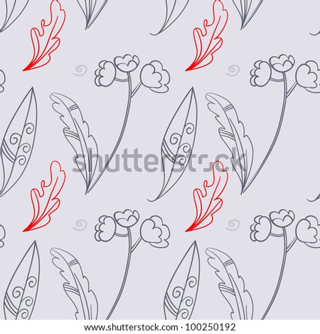 Original seamless pattern with stylized floral element