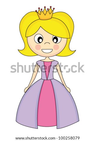 Illustration of a Little Girl Wearing a Princess Costume