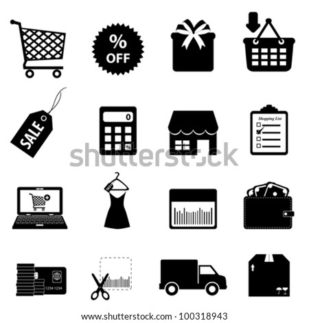 Shopping and e-commerce icon set