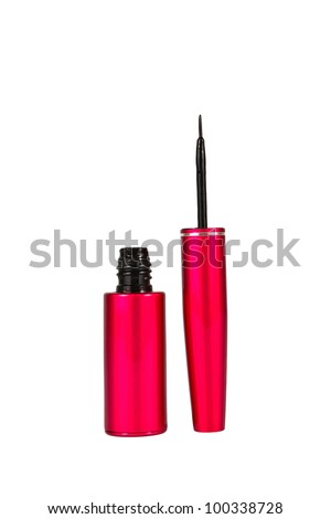 open red eyeliner on a white background
