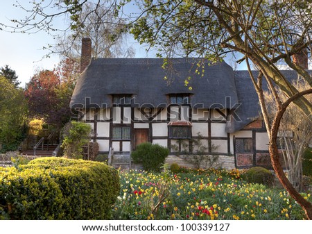 Anne Hathaway's Cottage, Stratford upon Avon, England Royalty-Free Stock Photo #100339127