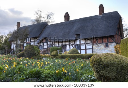 Anne Hathaway's Cottage, Stratford upon Avon, England Royalty-Free Stock Photo #100339139
