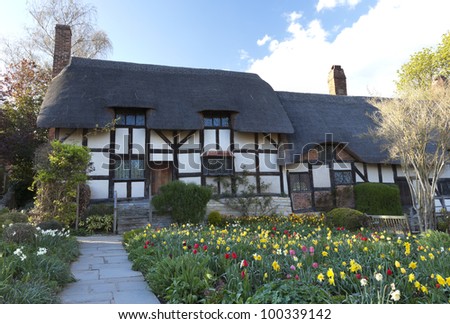 Anne Hathaway's Cottage, Stratford upon Avon, England Royalty-Free Stock Photo #100339142