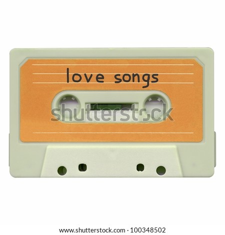 Magnetic tape cassette mixtape of love songs