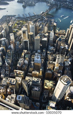 Aerial view of downtown Sydney, Australia.