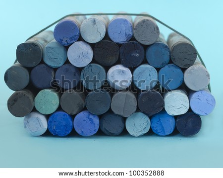 blue dried pastels